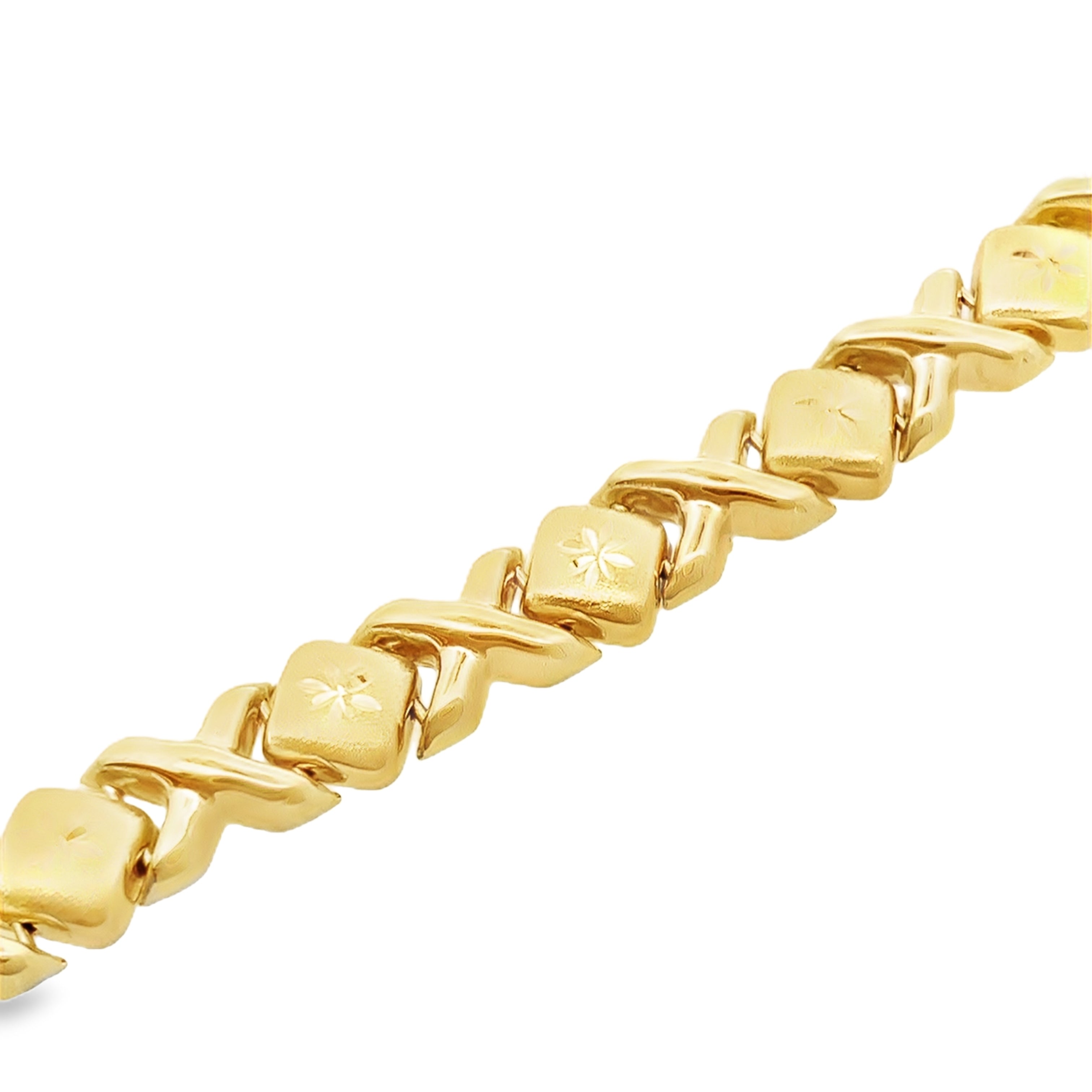 10K Yellow Gold Xoxo Stampado Necklace 7Mm 17In 10.0Dwt