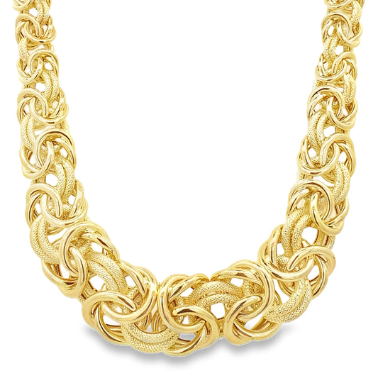 10K Yellow Gold Free Form Link Necklace 18In 25.2Dwt