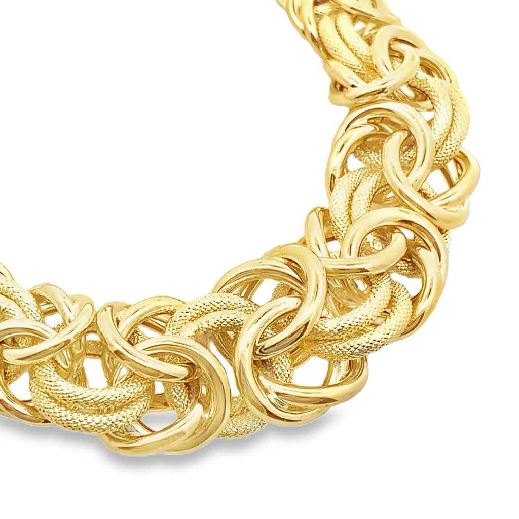 10K Yellow Gold Free Form Link Necklace 18In 25.2Dwt