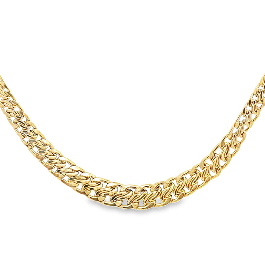 14K Yellow Gold Graduated Woven Link Necklace 18In 10.0Dwt