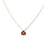 14K Yellow Gold Ladybug Cable Link Necklace 18In 1.9Dwt