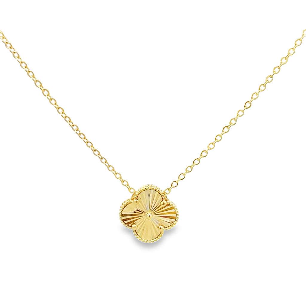 10K Yellow Gold One Large Gold Flower Station Necklace 16In 3.2Dwt