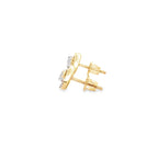 0.32Ctw 14K Yellow Gold  Diamond Eyes Stud Earrings