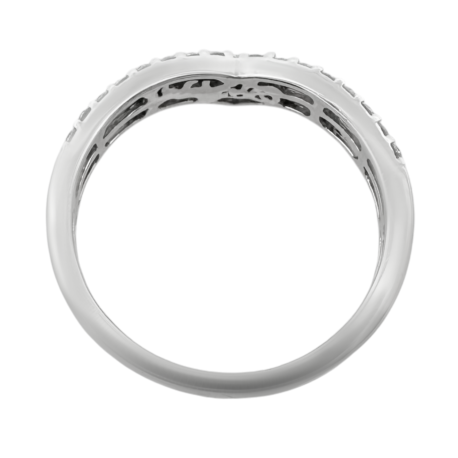 0.35Ctw 14K White Gold Diamond Wedding Band Size 7 1.7Dwt
