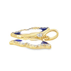 14K Yellow Gold Enameled Butterfly Pendant 1.0Dwt