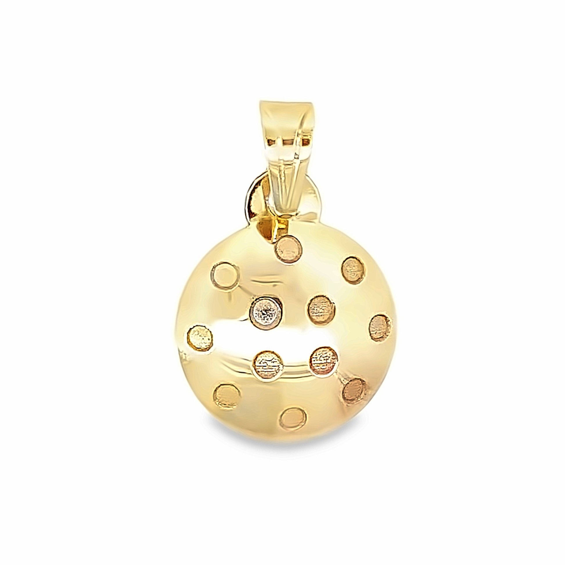 10k Yellow Gold Pickleball Pendant 1.3Dwt
