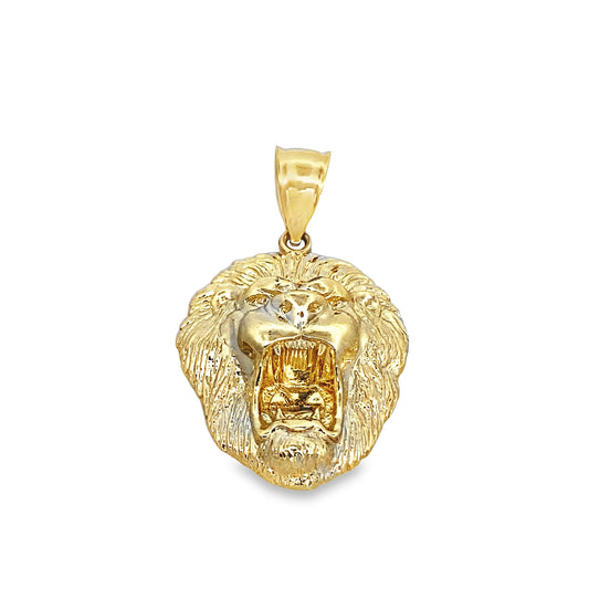 10K Yellow Gold Lion Head Pendant 3.0Dwt