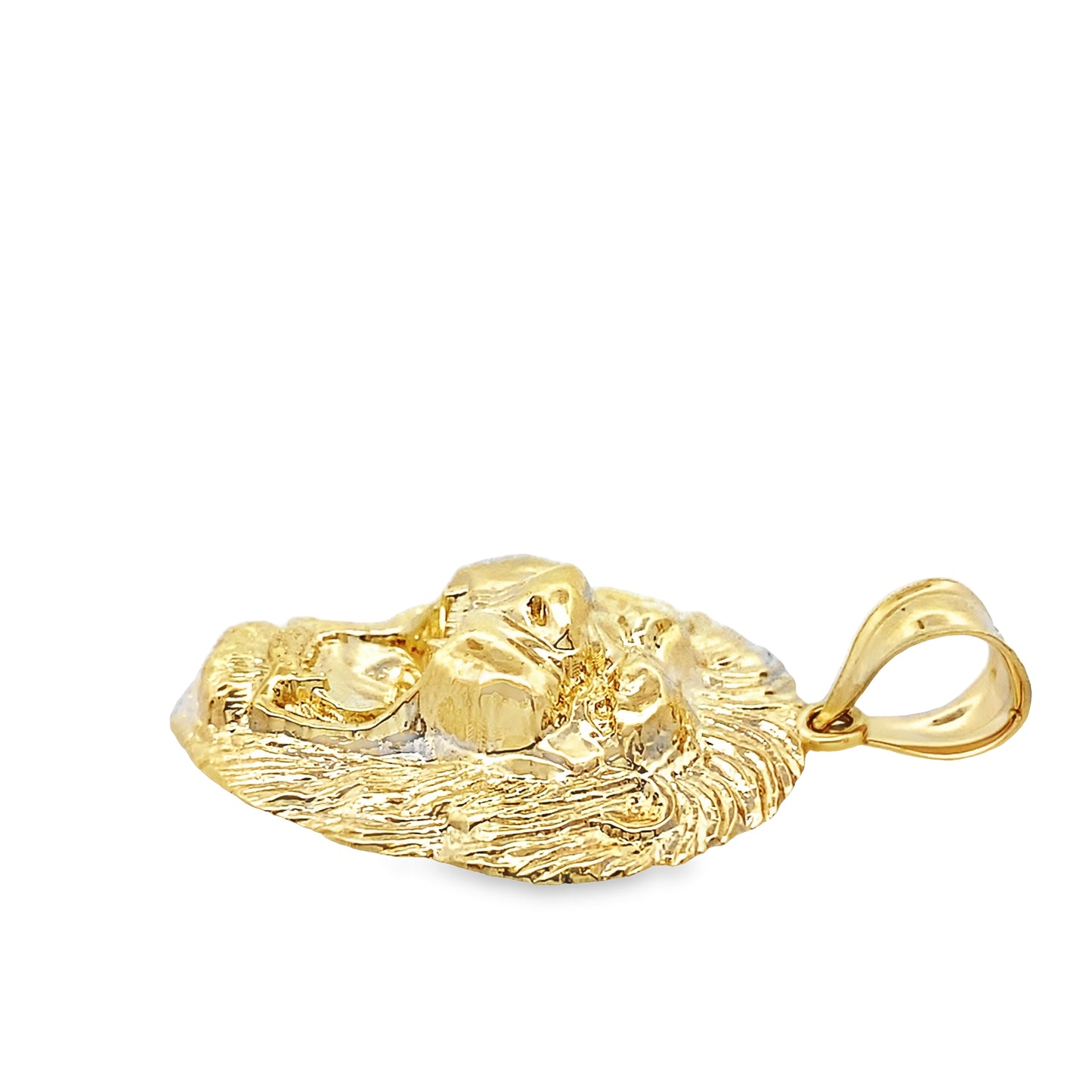 10K Yellow Gold Lion Head Pendant 3.1Dwt