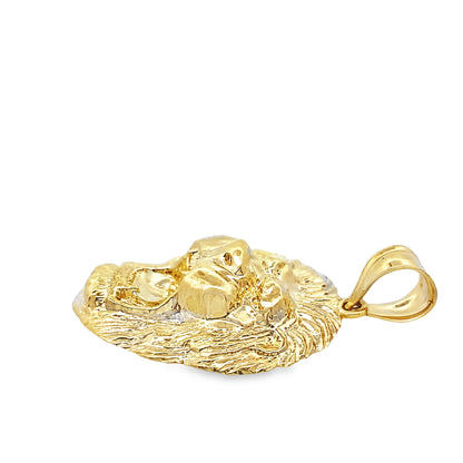 10K Yellow Gold Lion Head Pendant 3.1Dwt