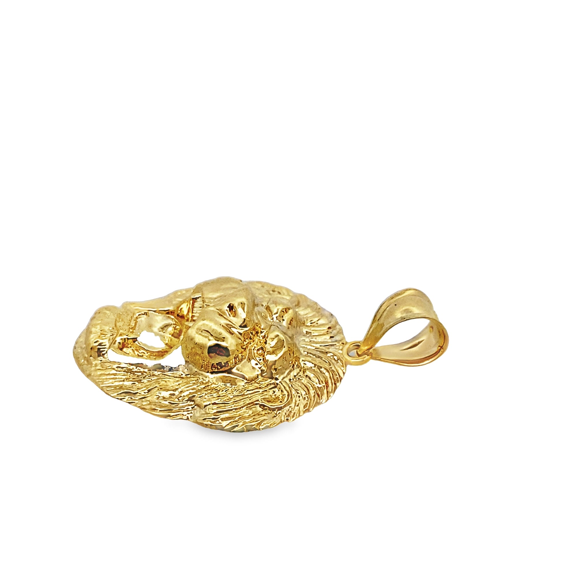 10K Yellow Gold Lion Head Pendant 3.1Dwt