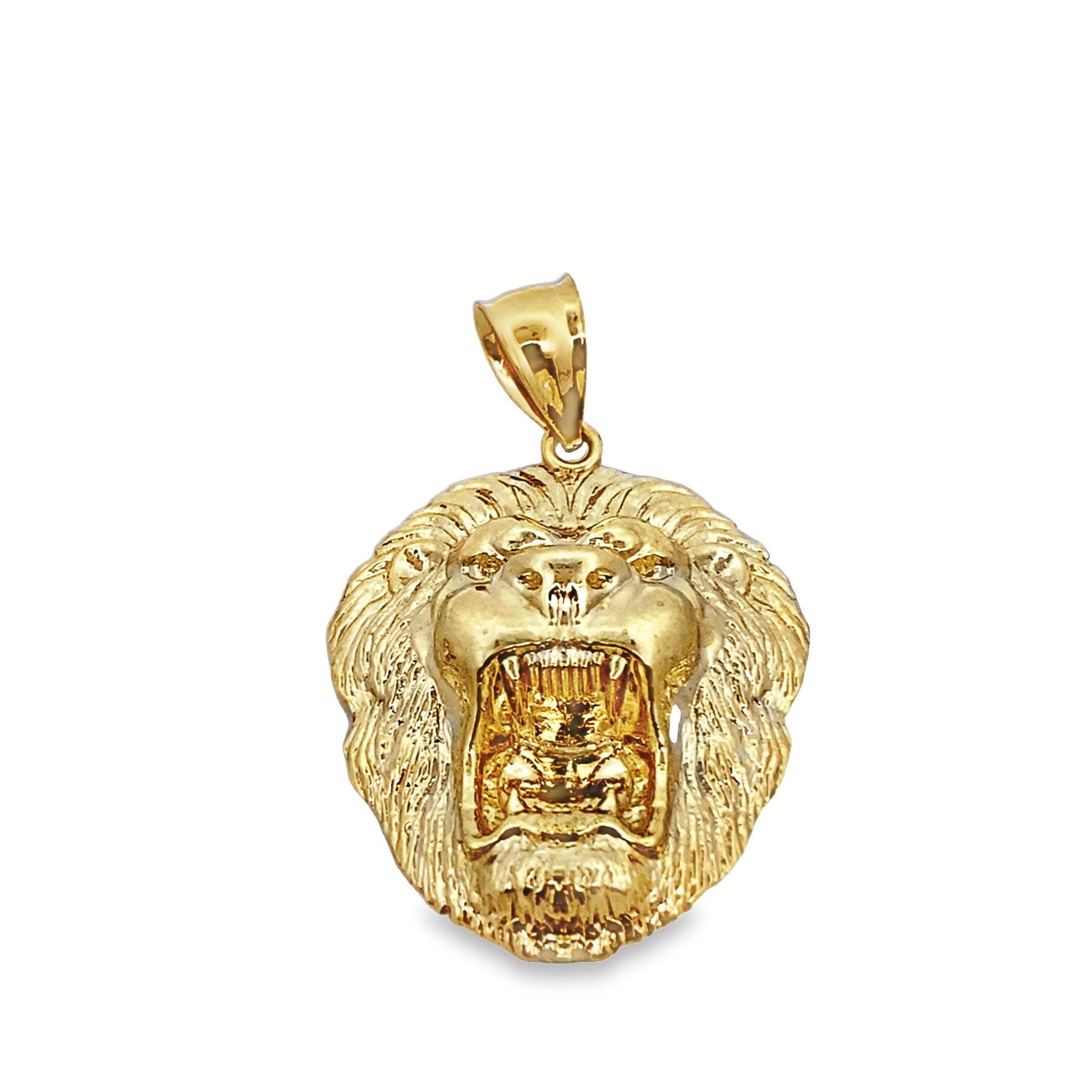 10K Yellow Gold Lion Head Pendant 3.1Dwt
