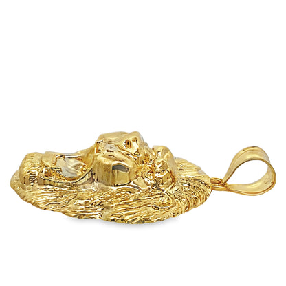 10K Yellow Gold Lion Head Pendant 4.8Dwt