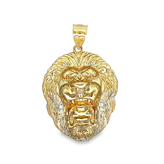 10K Yellow Gold Lion Head Pendant 4.8Dwt