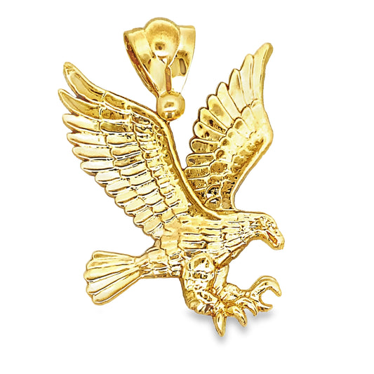 10K Yellow Gold Large Eagle Pendant 6.7Dwt