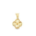 14K Yellow Gold Sunburst Small Flower Pendant 0.7Dwt