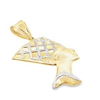 14K Two Tone Gold  Nefertiti Pendant 3 Dwt