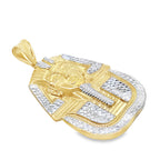 14K Two Tone Gold Pharaoh Pendant 7.4Dwt
