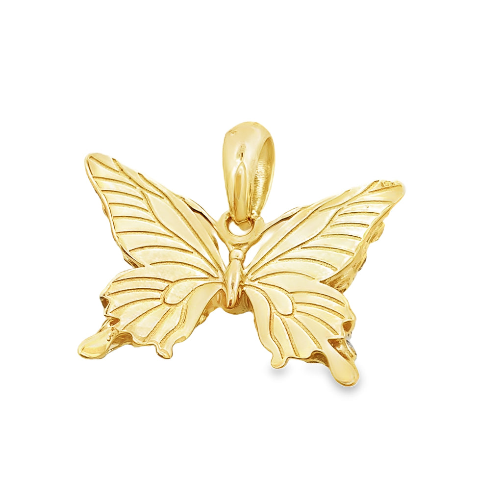 14K Yellow Gold Butterfly Pendant 2.6Dwt