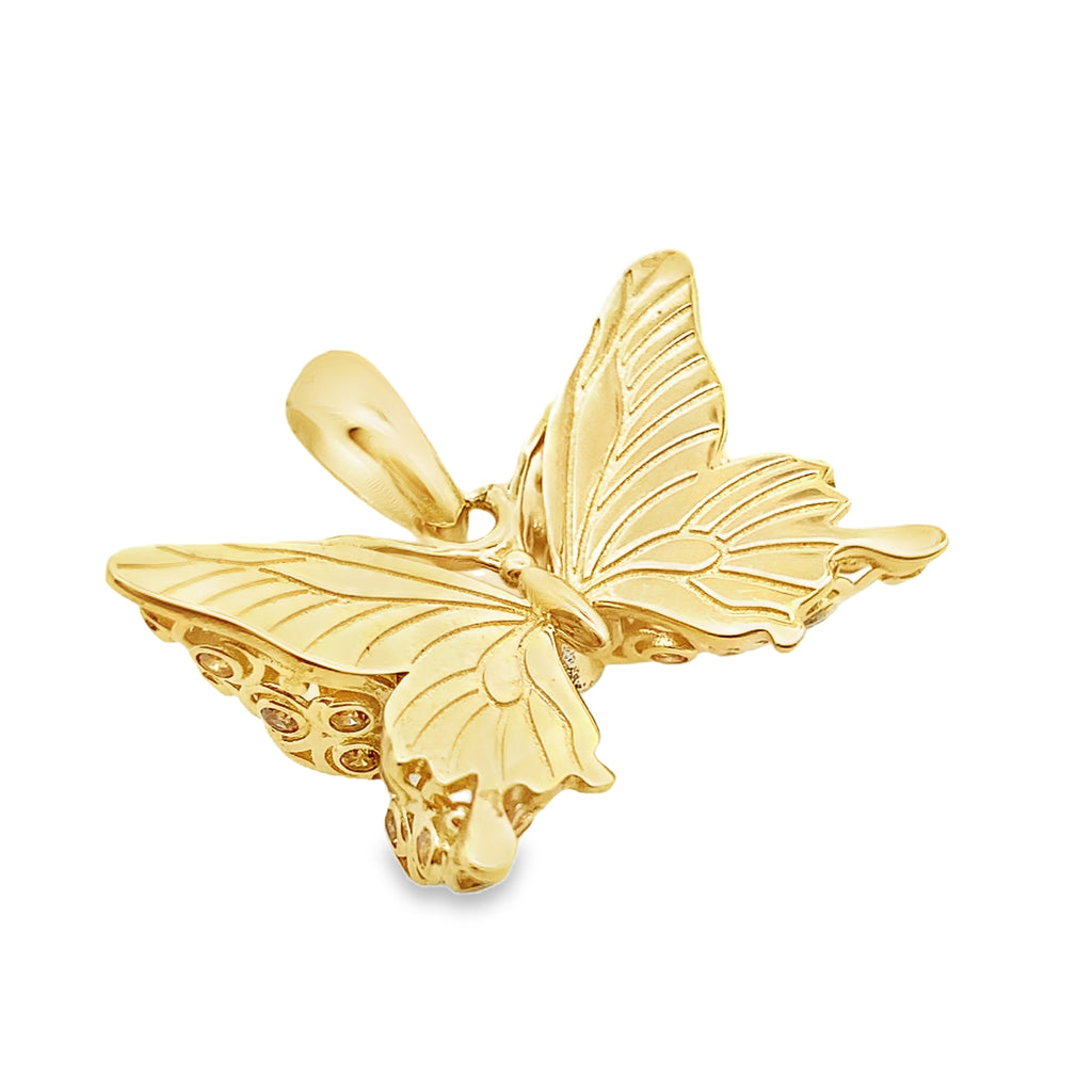 14K Yellow Gold Butterfly Pendant 2.6Dwt