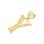 10K Yellow Gold Diamond Cut Initial "Y" Pendant 0.6Dwt