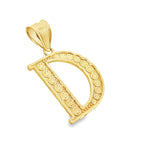 10K Yellow Gold Diamond Cut Initial "D" Pendant 0.9Dwt