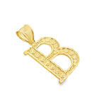 10K Yellow Gold Diamond Cut Initial "B" Pendant 0.9Dwt