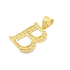 10K Yellow Gold Diamond Cut Initial "B" Pendant 0.9Dwt