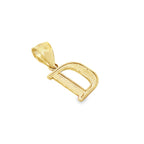 10K Yellow Gold Diamond Cut Initial "D" Pendant 0.3Dwt