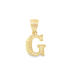 10K Yellow Gold Diamond Cut Initial "G" Pendant 0.3Dwt