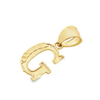 10K Yellow Gold Diamond Cut Initial "G" Pendant 0.3Dwt