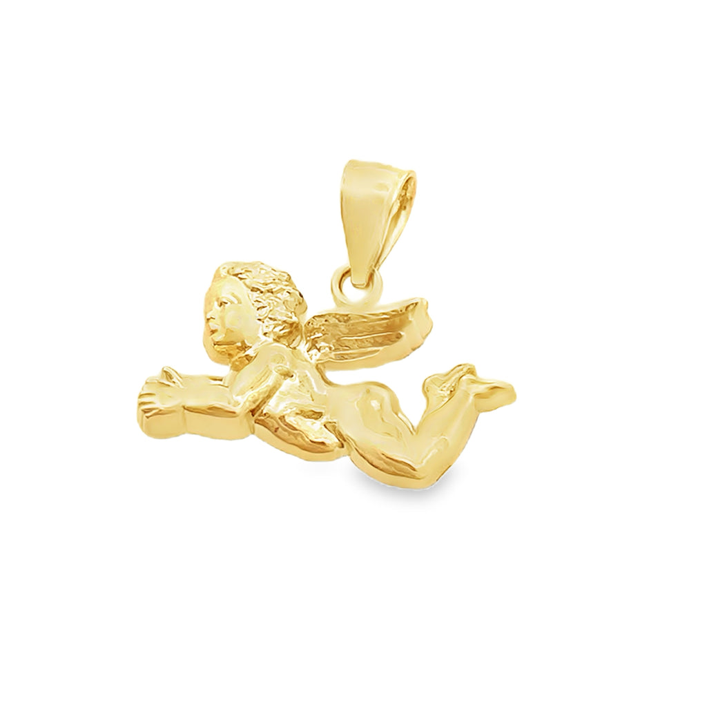 10K Yellow Gold Angel Guadian Pendant 0.8Dwt