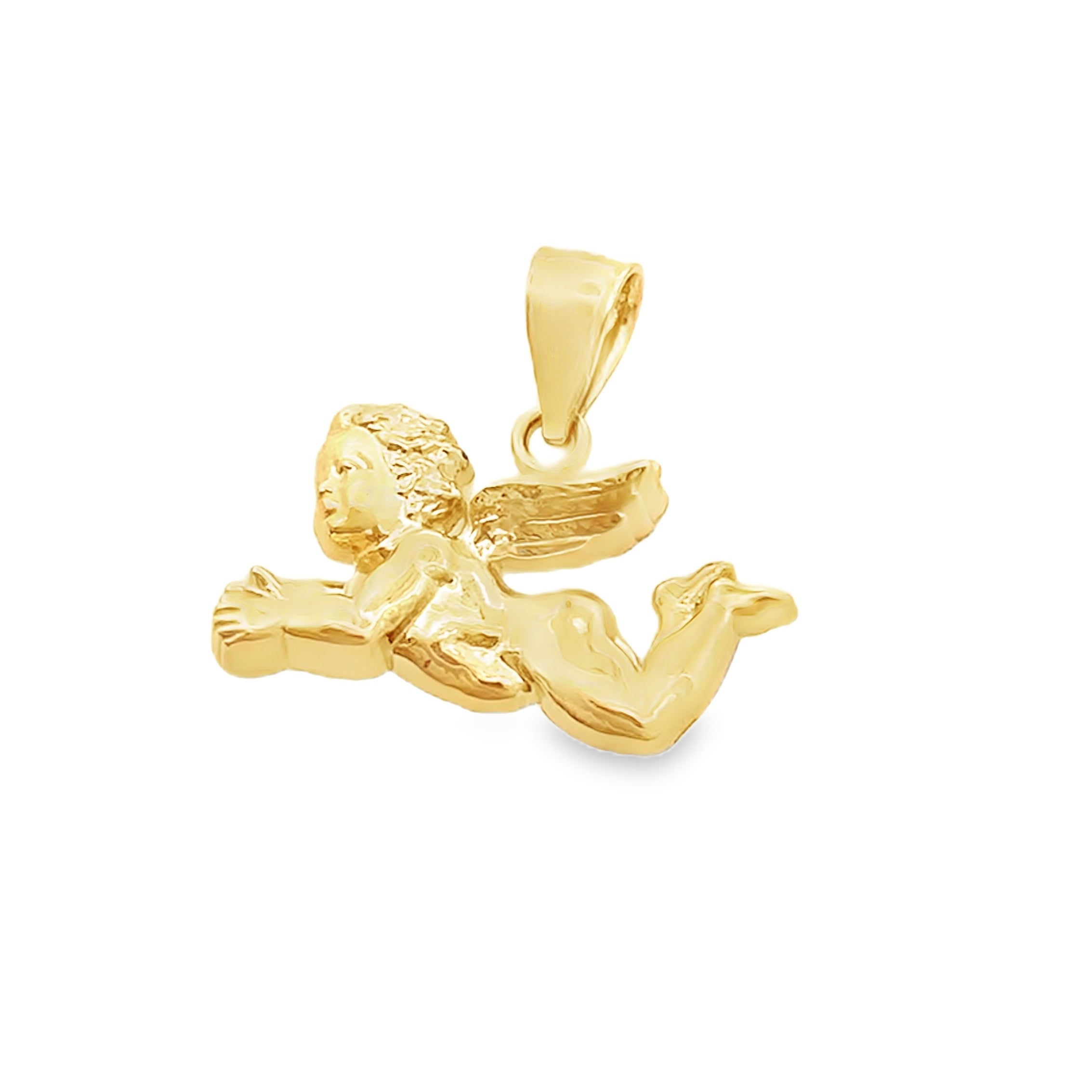 10K Yellow Gold Angel Guadian Pendant 0.8Dwt