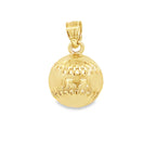 10K Yellow Gold Baseball Pendant 1.7Dwt