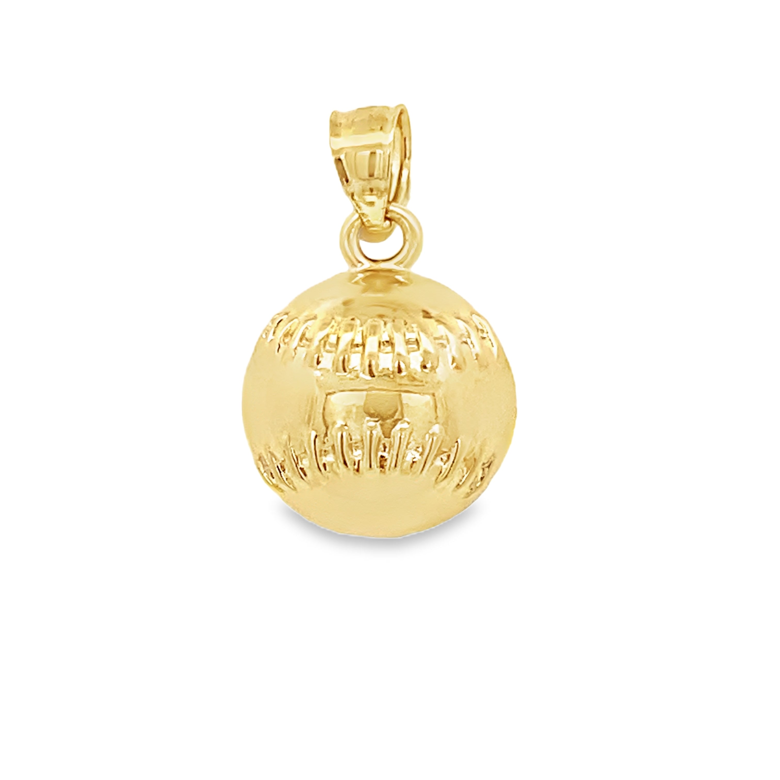 10K Yellow Gold Baseball Pendant 1.7Dwt