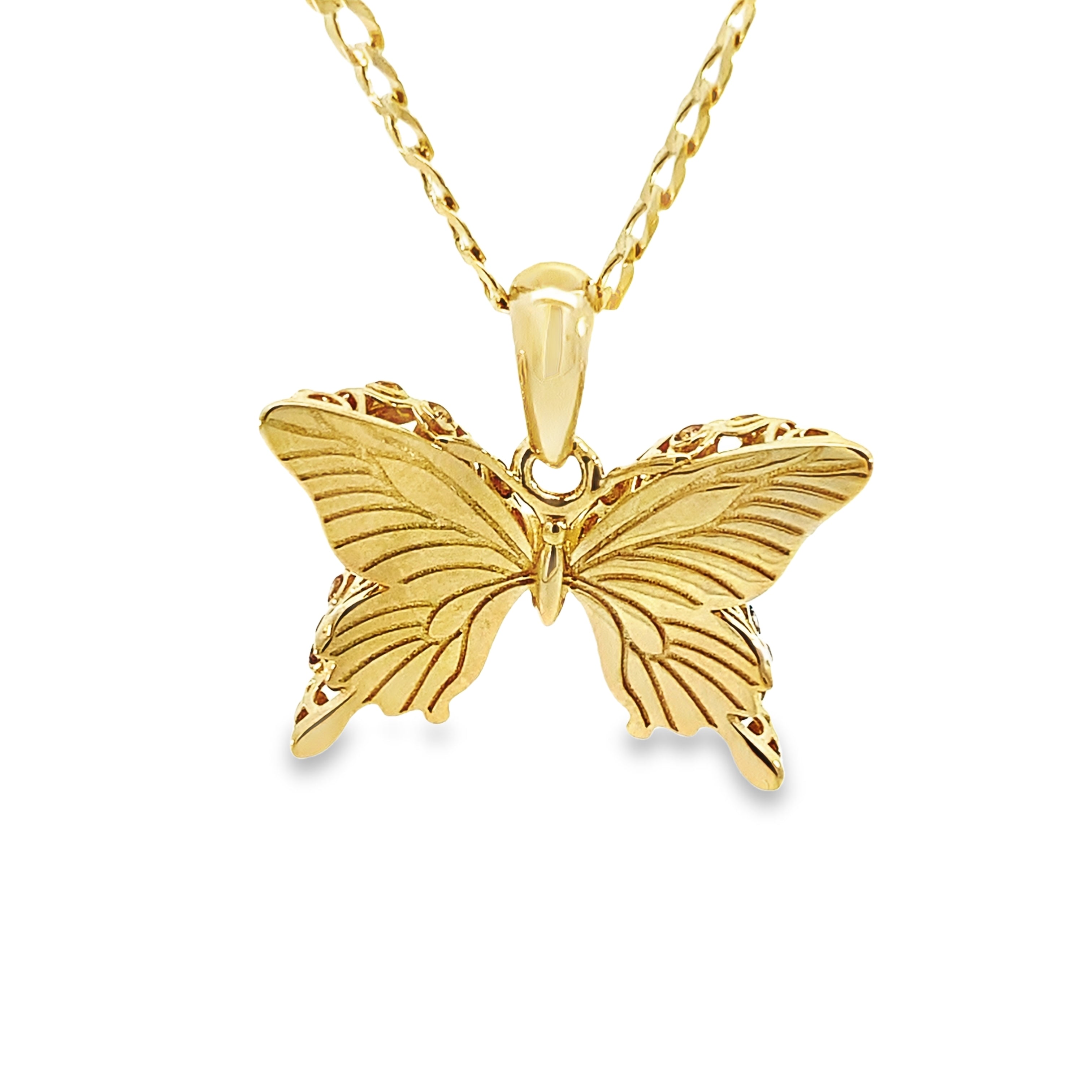 14K Yellow Gold Butterfly Pendant 2.6Dwt