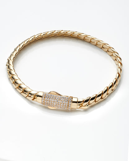 14K Yellow Gold Ladies Fancy Hollow Bracelet 7In 6.1Dwt