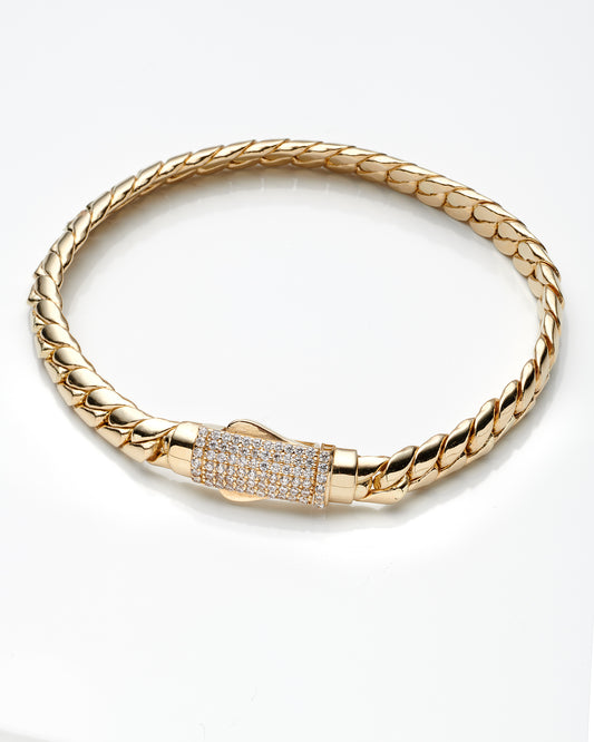 14K Yellow Gold Ladies Fancy Hollow Bracelet 7In 6.1Dwt