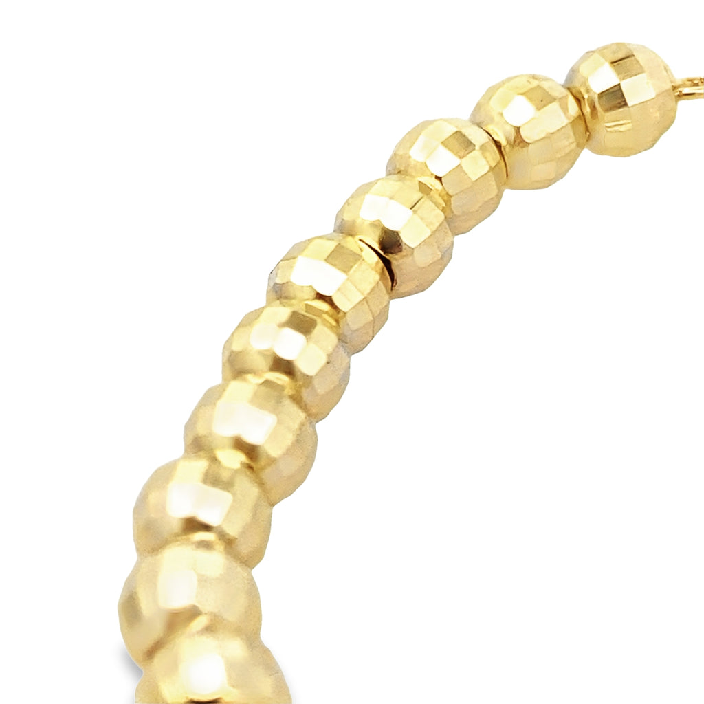 14K Yellow Gold 5Mm Faceted Bead Bolo Bracelet 6.0Dwt