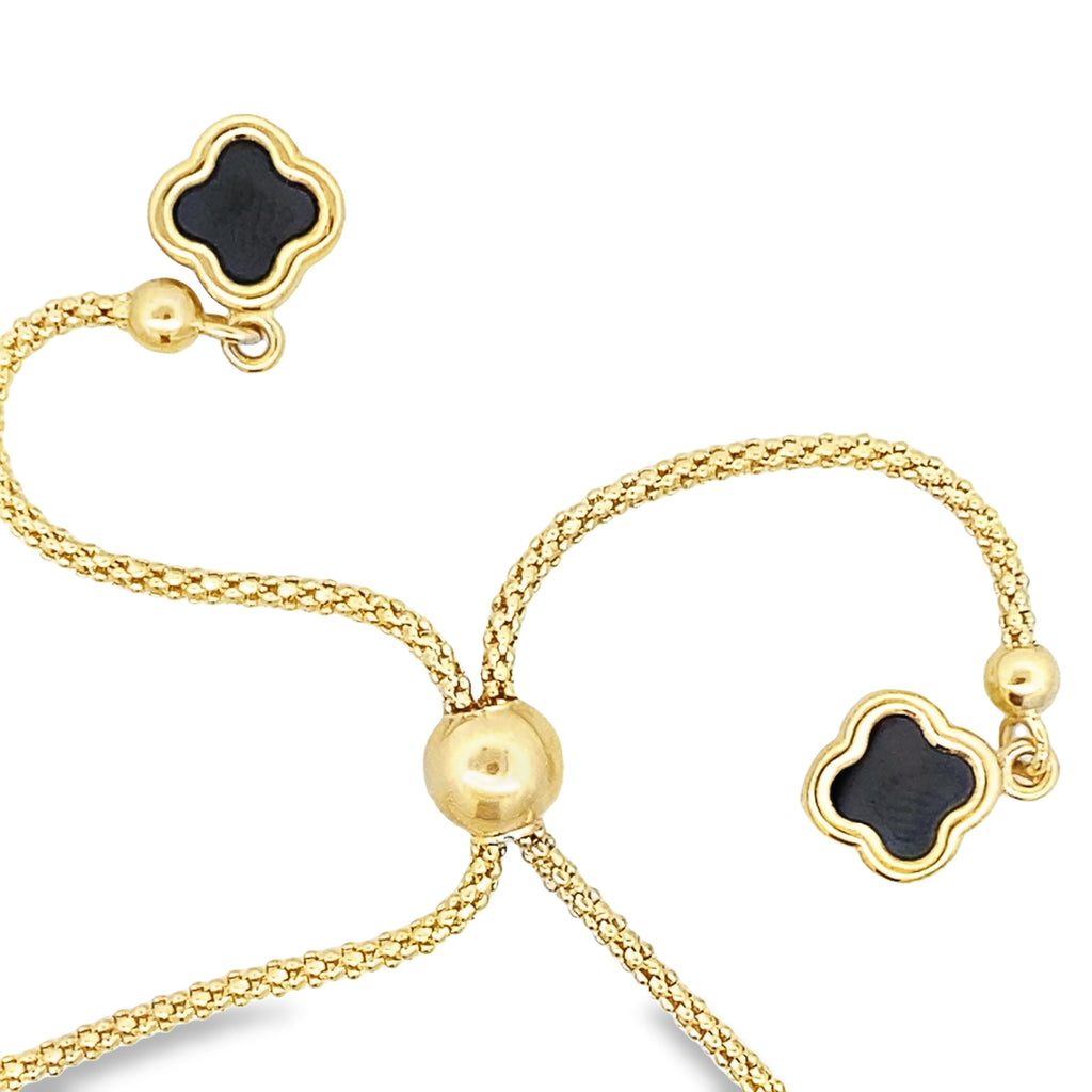 14K Yellow Gold 5Mm Faceted Bead Bolo Bracelet 6.0Dwt