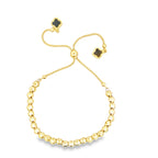 14K Yellow Gold 5Mm Faceted Bead Bolo Bracelet 6.0Dwt