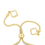 14K Tri Color 5Mm Faceted Bead Bolo Bracelet 6.0Dwt