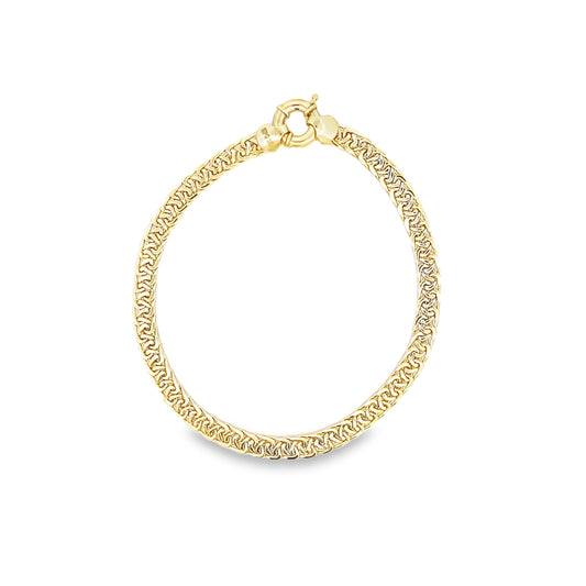 10K Yellow Gold Ladies Woven Link Bracelet 4.5Mm 7.5In 2.1Dwt