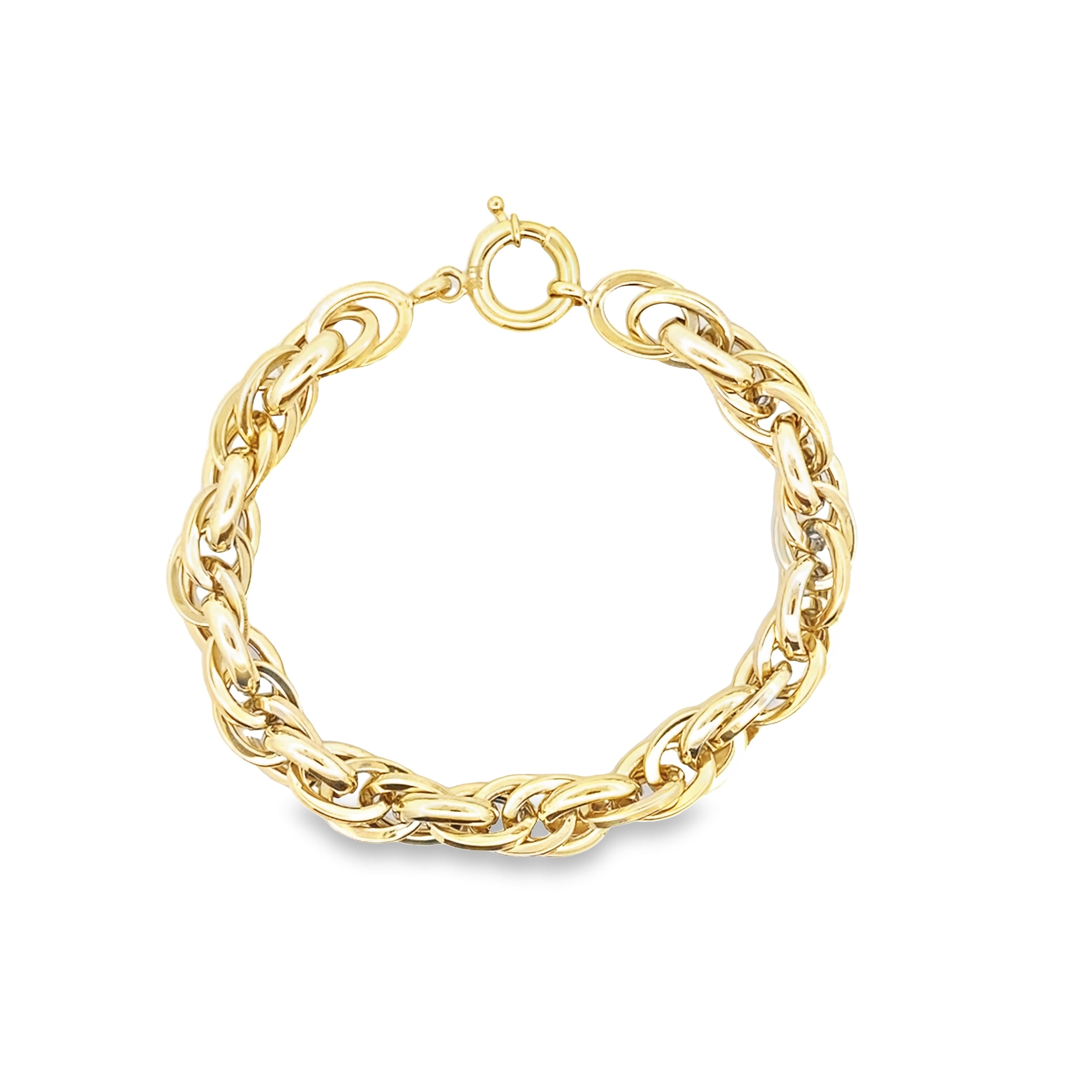 14K Yellow Gold Ladies Woven Oval Link Bracelet 7.5In 6.9Dwt