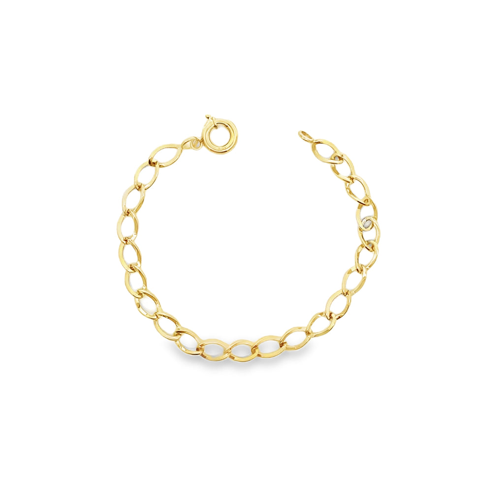 10K Yellow Gold Free Form Link Bracelet 6Mm 7In 1.7Dwt