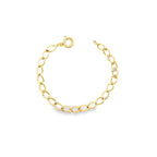 10K Yellow Gold Free Form Link Bracelet 6Mm 7In 1.7Dwt
