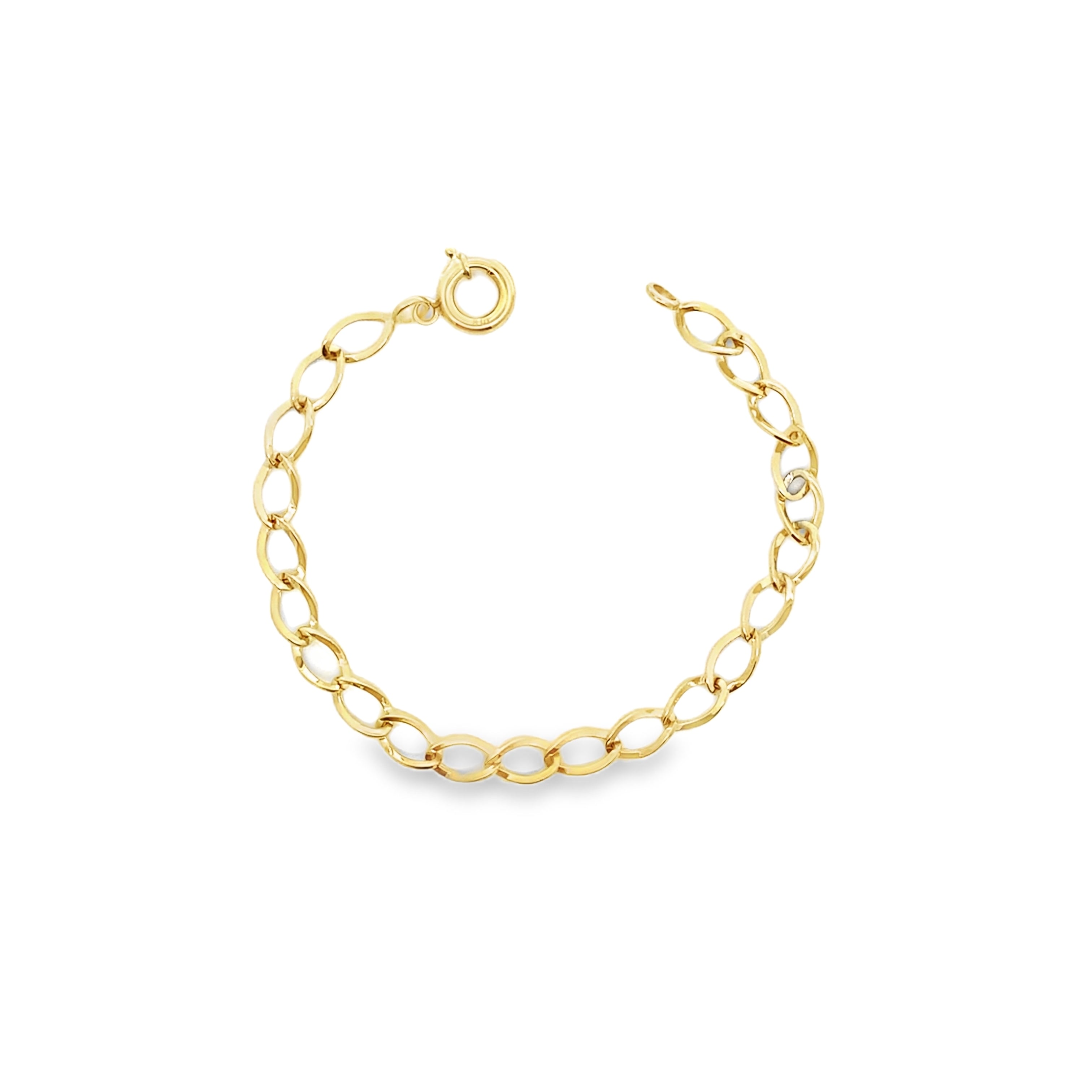 10K Yellow Gold Free Form Link Bracelet 6Mm 7In 1.7Dwt
