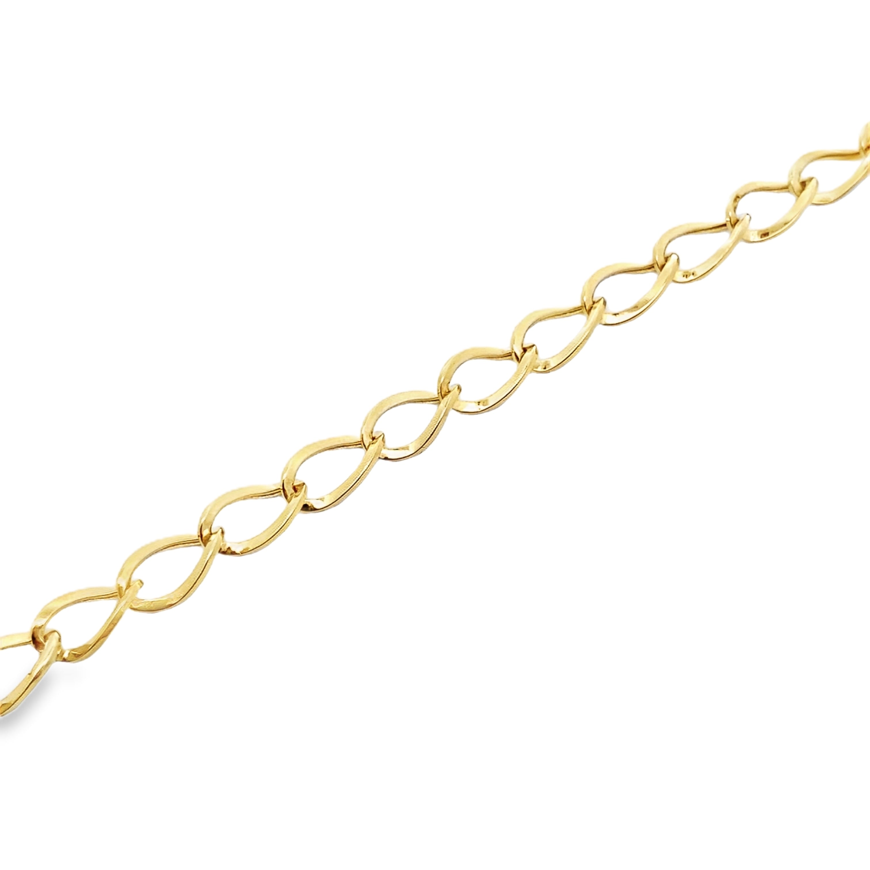 10K Yellow Gold Free Form Link Bracelet 6Mm 7In 1.7Dwt