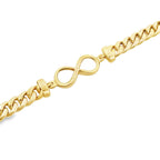 10K Yellow Gold Cuban Link W/Infinity Bracelet 6Mm 7In 4.9Dwt