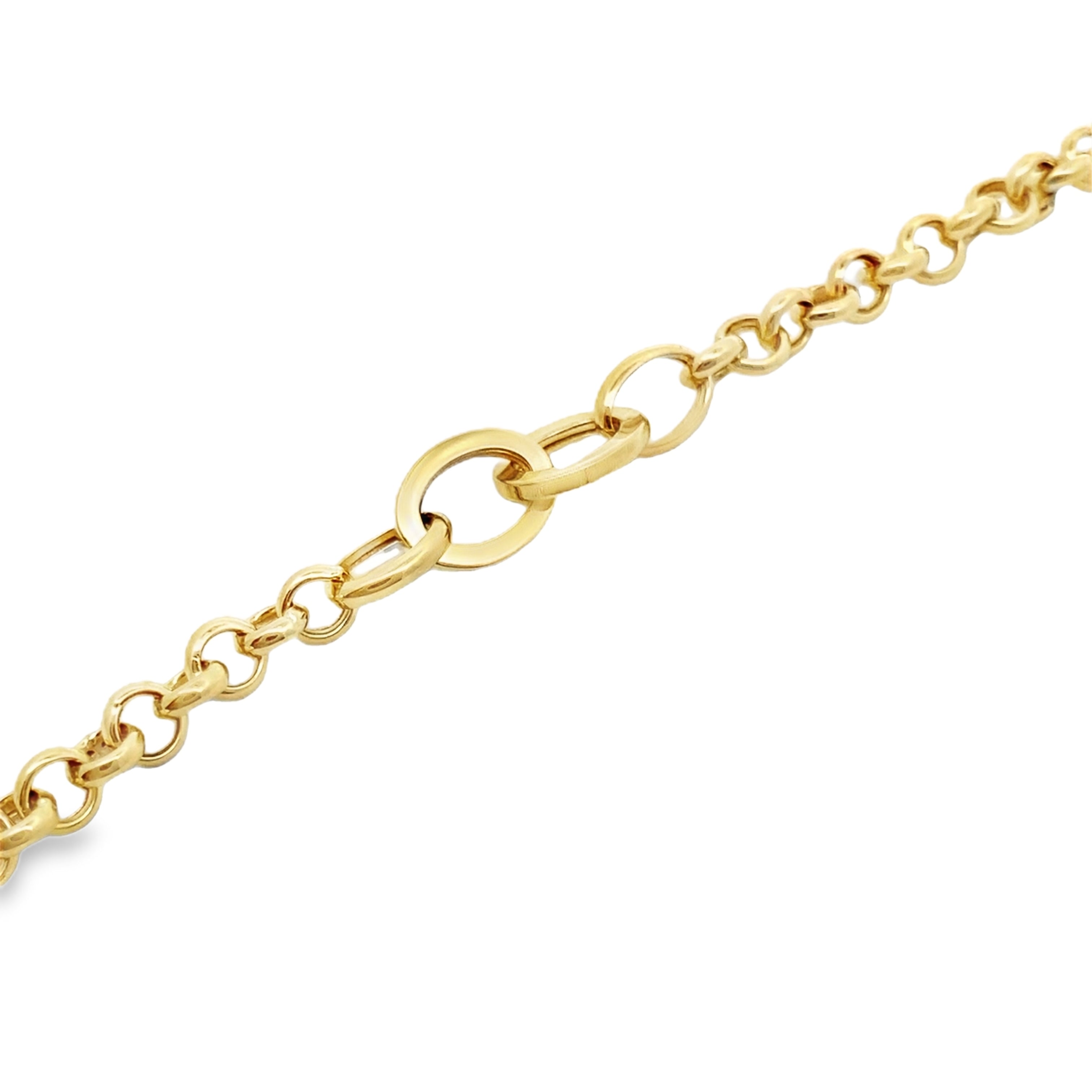 10K Yellow Gold Fancy Link Bracelet 7In 2.7Dwt