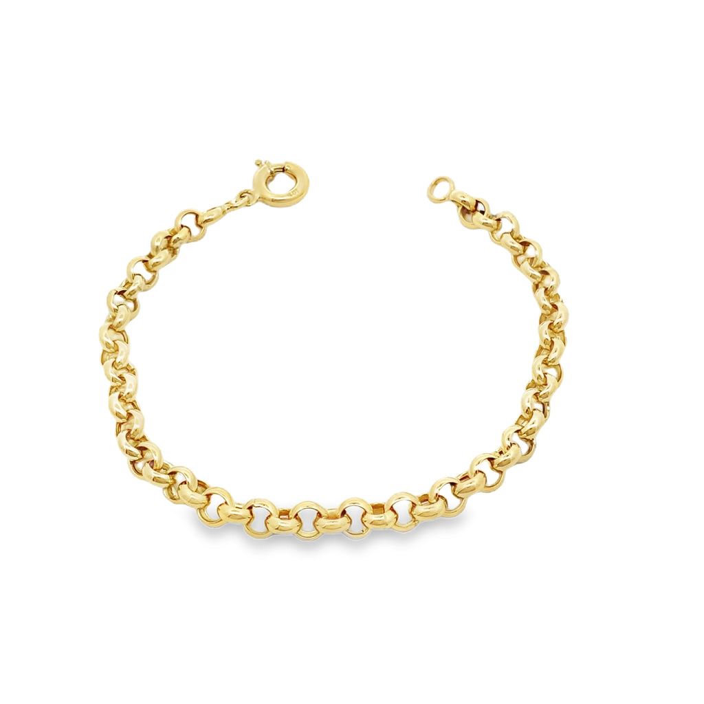 10K Yellow Gold Rolo Link Bracelet 4Mm 7In 3.4Dwt